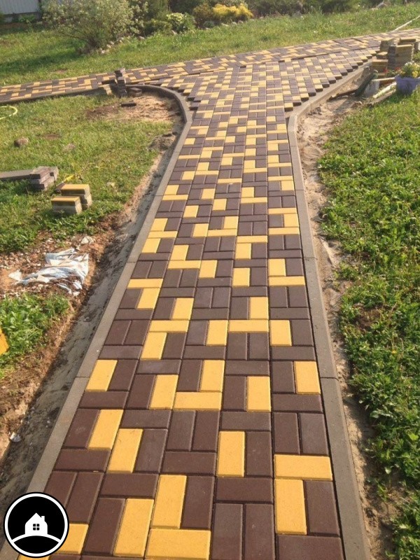 Тротуарная плитка Прямоугольник Лайн, 40 мм, жёлтый, гладкая