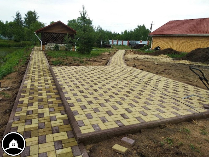 Тротуарная плитка Прямоугольник Лайн, 40 мм, жёлтый, гладкая