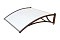 Козырьки Krovent из поликарбоната 1500х930х280 молочный (корич. кронштейн)